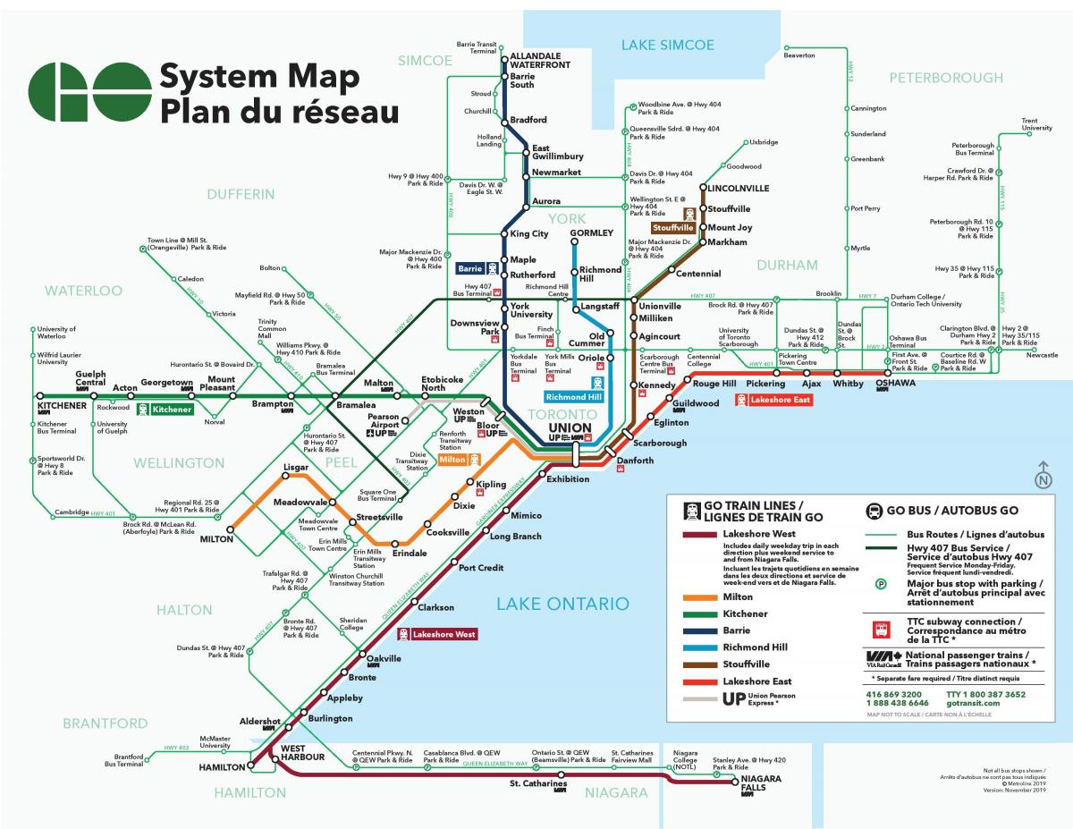 Toronto, bus station map