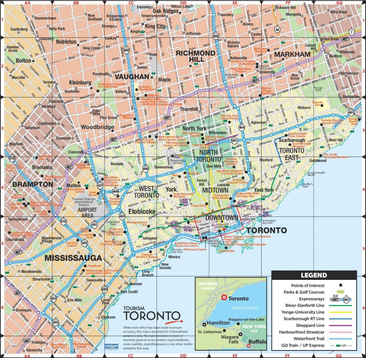 Toronto auf der Karte