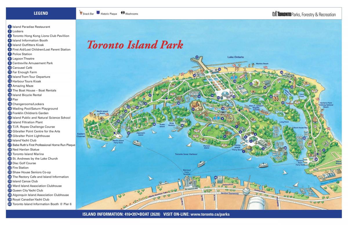 Karte von Toronto island