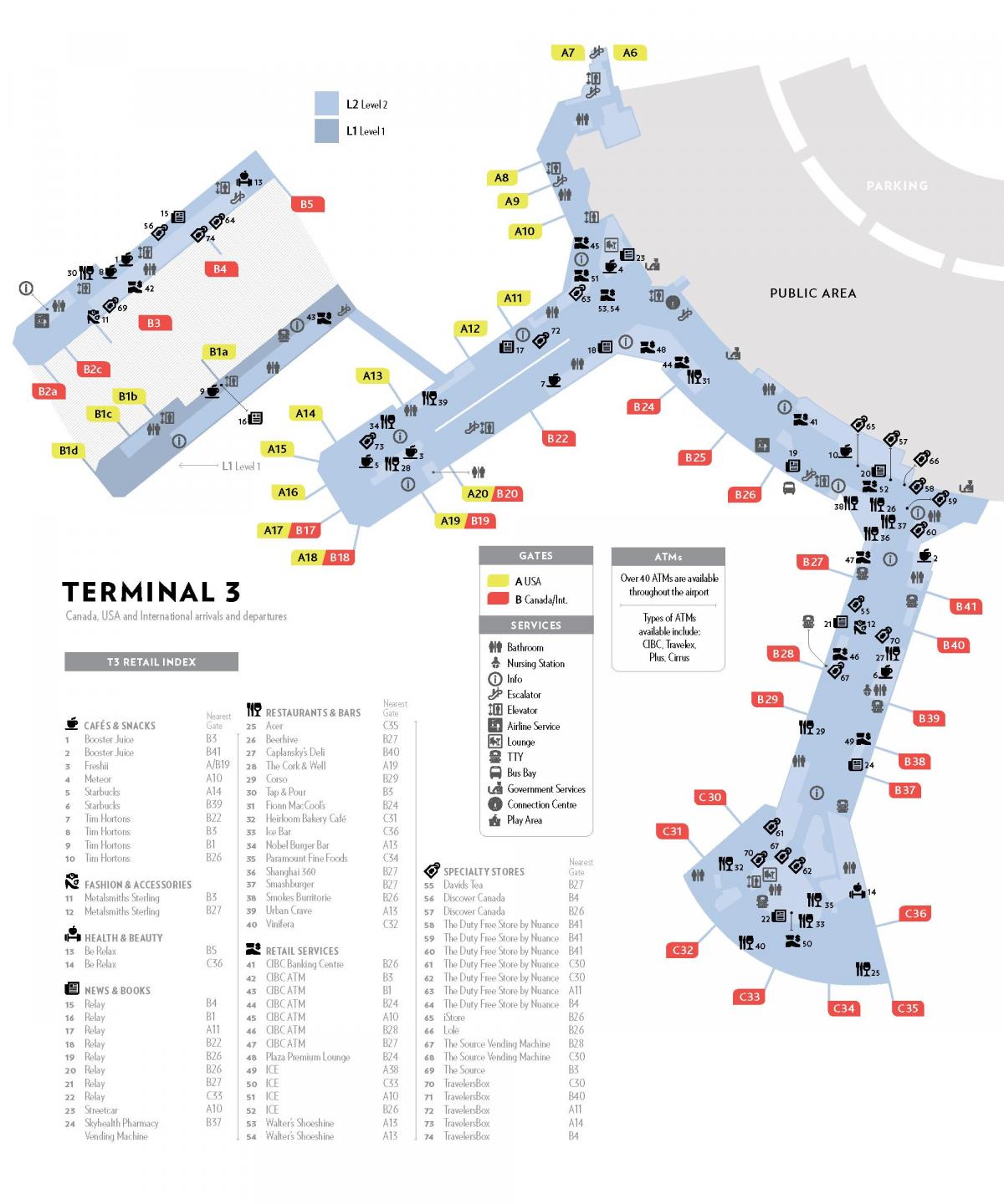 Karte von yyz terminal 3 Karte anzeigen