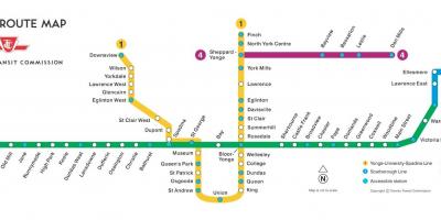 Landkarte von Toronto-U-Bahn
