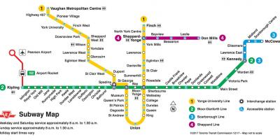 Toronto U-Bahn-Linie anzeigen