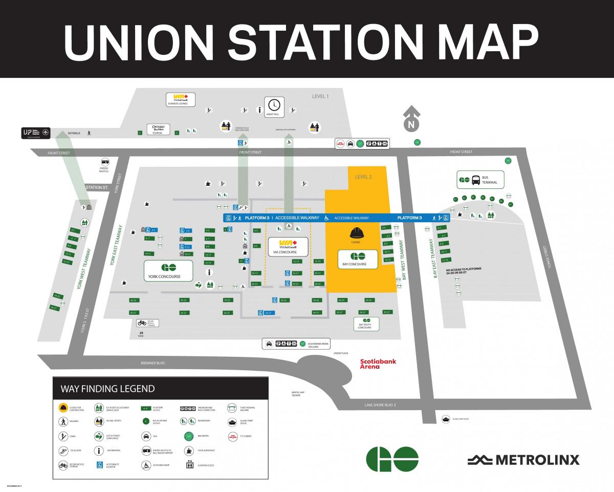 union station, Toronto Karte