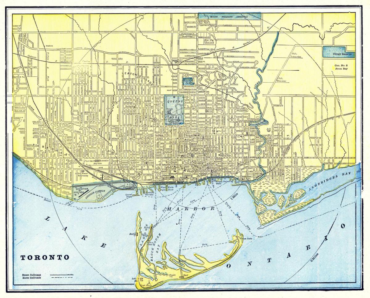 alte Karte von Toronto