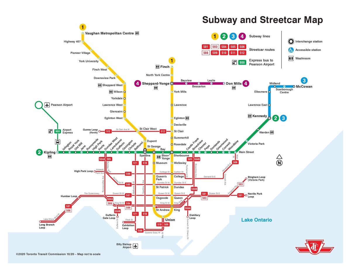 Toronto Straßenbahn map
