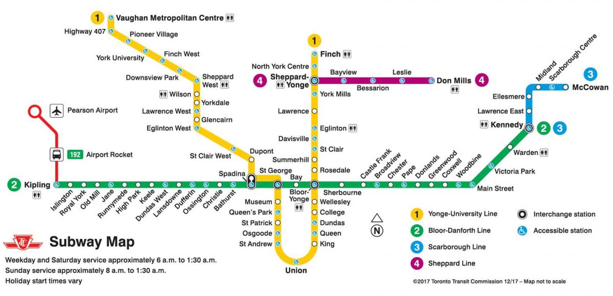 Karte des ttc U-Bahn